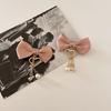 Bow Pearls Hair Clip Y2K Style Hairpin Sweet Balletcore Bunches Hair Clips