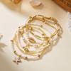 Summer Multilayer Stacked Rice Bead Ankle Chains For Women Boho Starfish Shell Conch Foot Chain Daily Beach Party Foot Jewelry