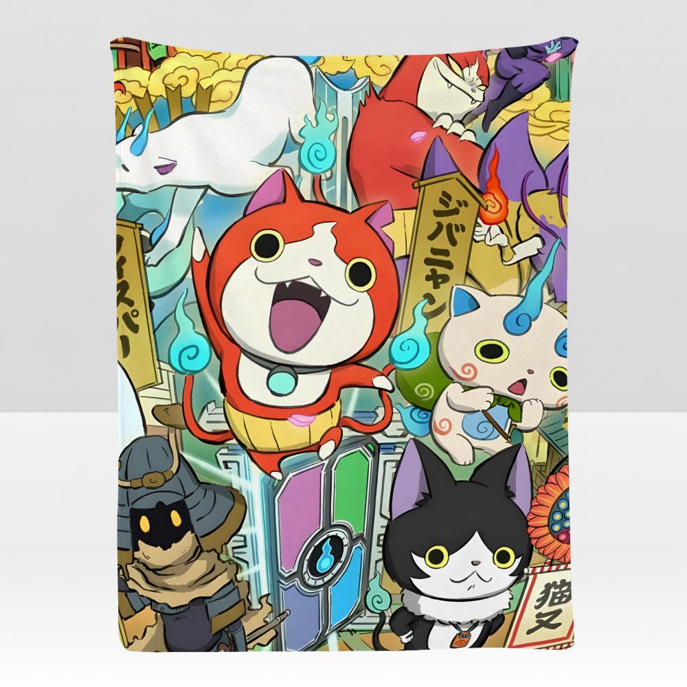 anime YKai WWatch Throw Soft Flannel Blanket for Bed Bedroom Sofa Picnic Throw Skinfriendly Breathable Gift Cover