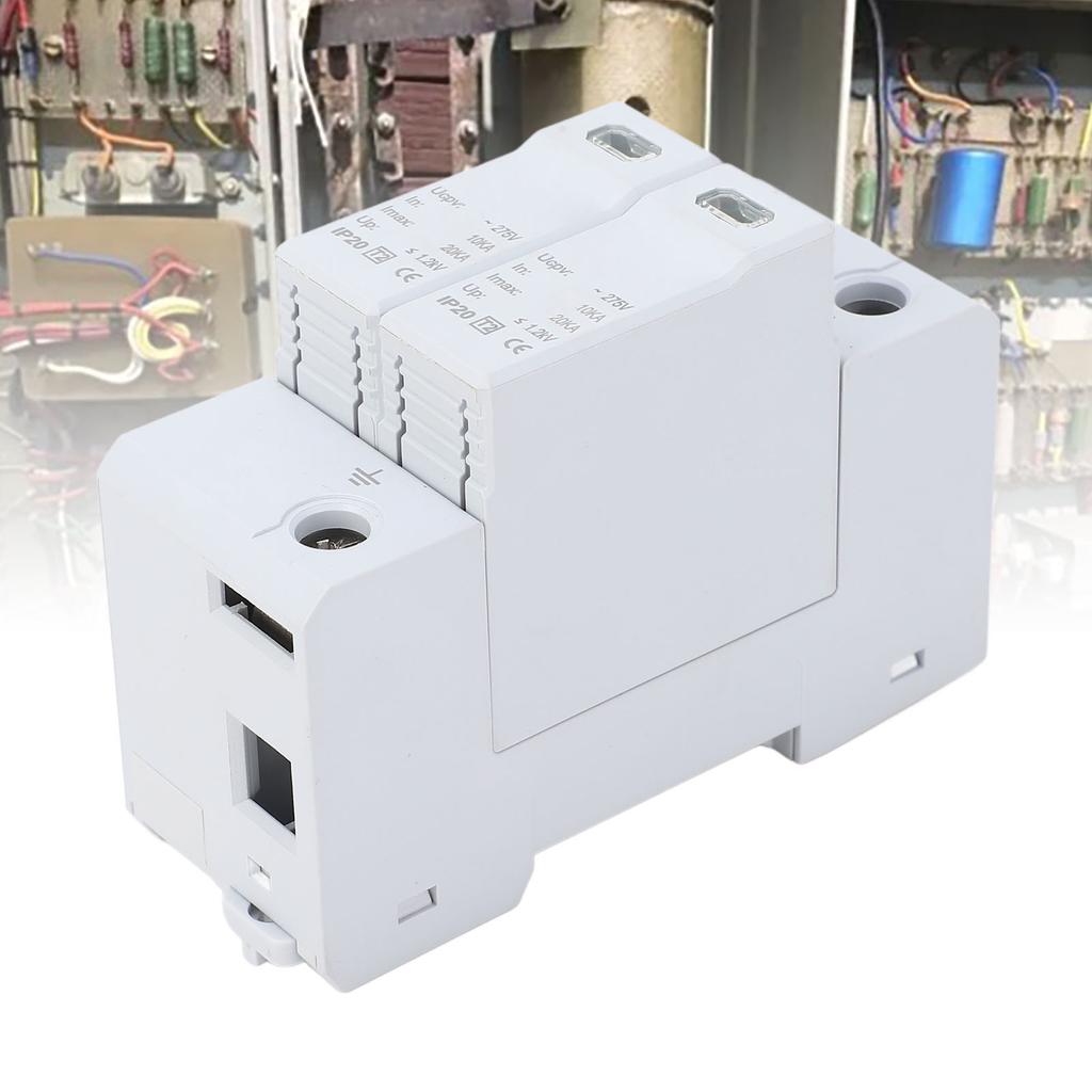 Surge Protector 2P 10‑20KA AC SPD 35mm Rail Installation Surge Protective Device for Home 275VAC