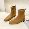 2025 New Korean Version Suede Elastic Boots Daily Thin Short Boots Short Boots Sleeve Thin Boots Versatile Fashion Boots