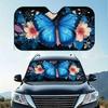 Butterfly Floral Print Car Windshield Sunshade With Suction Cups For Summer Heat Protection