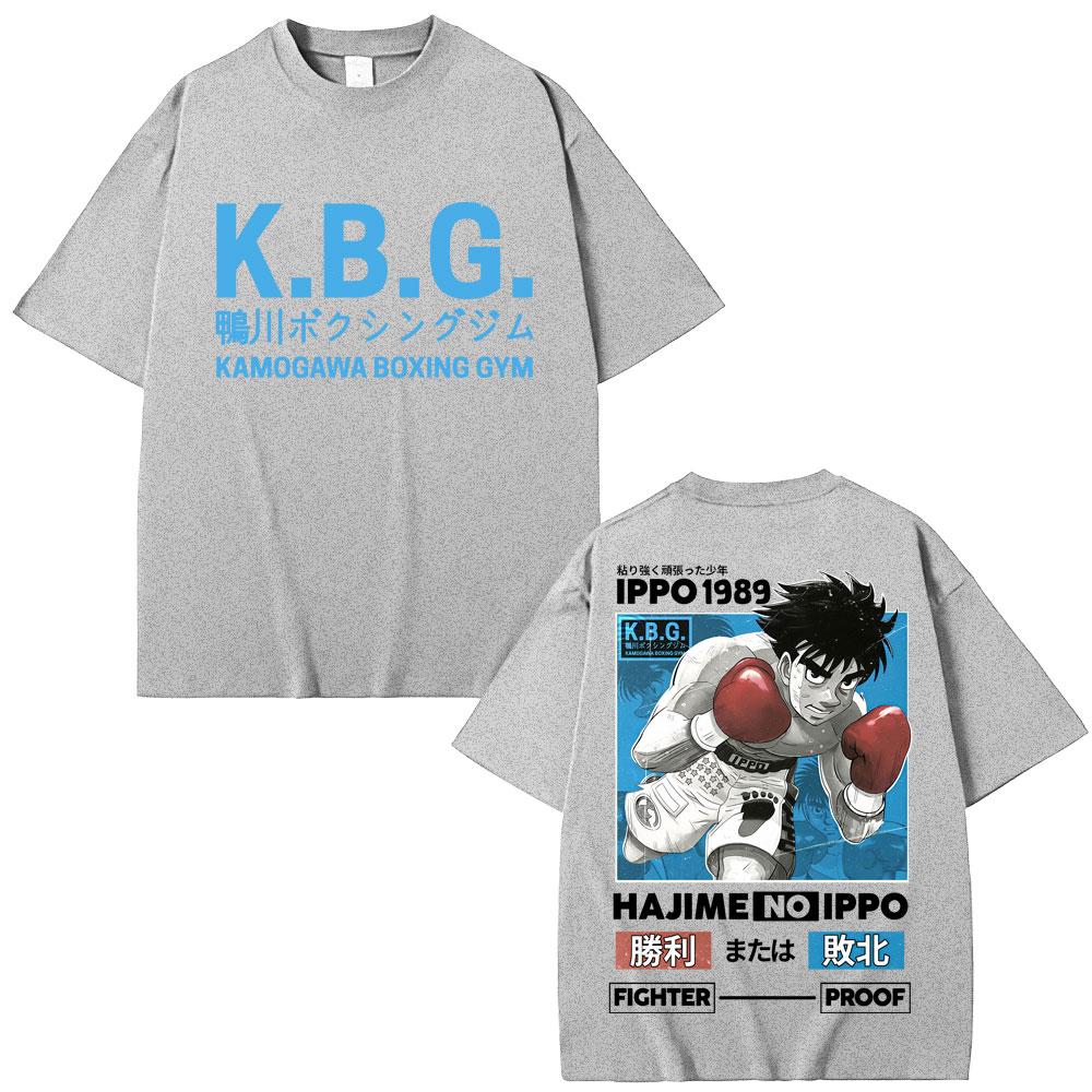 Anime Hajime No Ippo Graphic Tshirts Kamogawa Boxing Gym Harajuku Unisexga T Shirts Makunouchi Takamura KGB Loose Cotton T Shirt