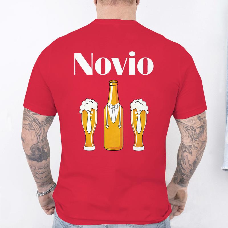 Spanish Unisex Novio Futuro Tees: Back Print Graphic Tops Team Groom Squad Tee 2026 Fashion Bachelor Party Single Farewell T-shirts