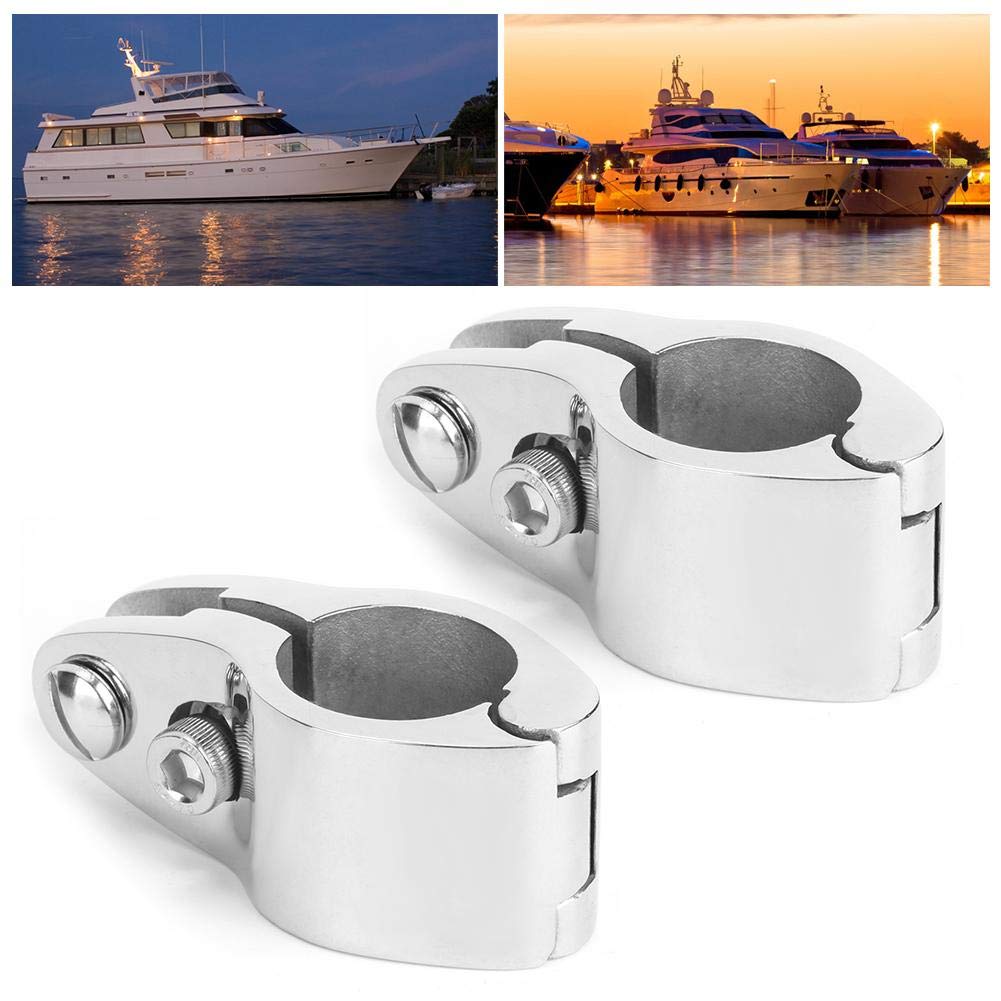 Elerose 2-Piece Top Jaw Slides, Stainless Steel Bimini Clamp Boat Hardware Fitting for Inflatable Commercial Yachts (25mm)