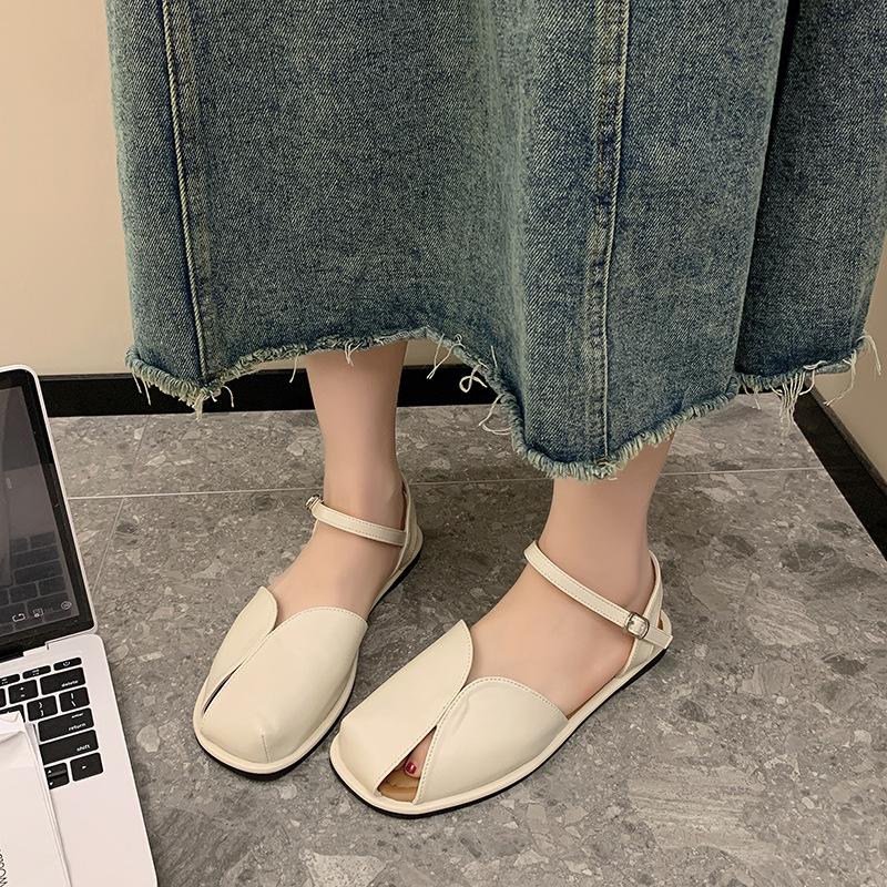 Baotou Sandals Woman 2025 New Summer Korean Version Mori Retro Fairy Style Casual Soft Sole Roman Sandals Woman