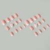 Pink Press on Nails with French White Tip Reusable Long Lasting Press on Nails for Women and Girl Nail Salon