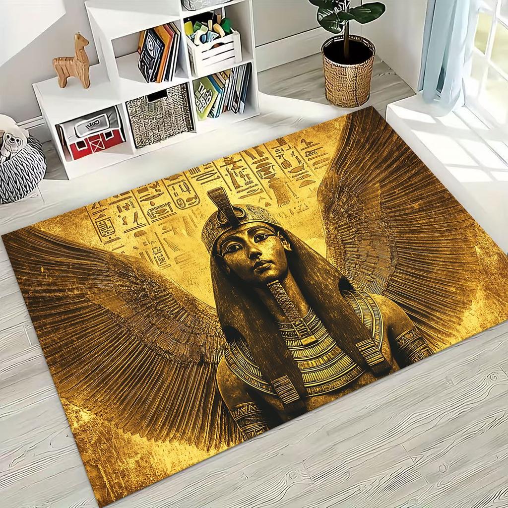 Ancient Egyptian God Dead Anubis Pharaoh Tutankhamun Mask Rug for Bedroom Living Room Sofa Home Doormat Decor,Non-slip Floor Mat