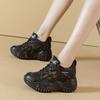 Summer Hollow Mesh Women'S Sneakers Breathable Mesh Platform Shoes Non Slip Thick Bottom Lace-Up Fashion Casual Running Trainers