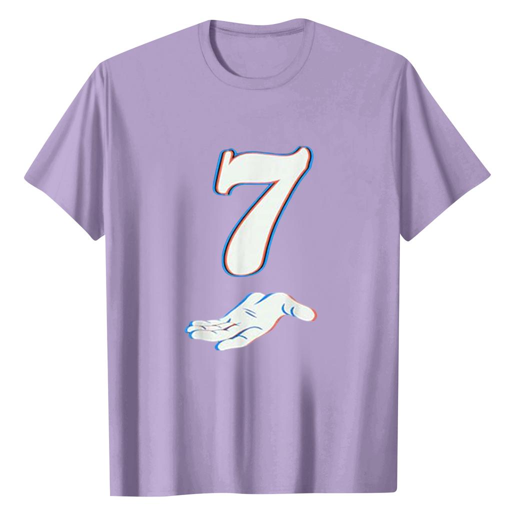 Ladies' Digital Printed Casual Round Neck Short Sleeved Top