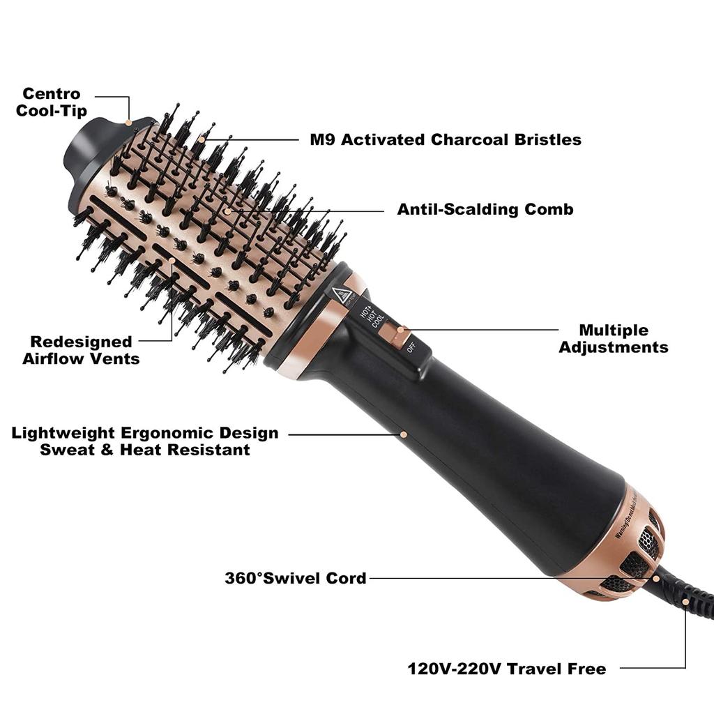 Einstufiger Haartrockner und Volumizer, Heißluftbürste, professioneller Haarglätter und Lockenstab, heißer Kamm, Föhn, Haarstyling-Tools