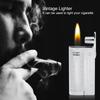 Vintage Oblate Fashionable Lightweight Portable Metal Lighter Daily Use(Silver)