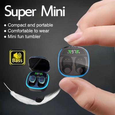 Wireless Bluetooth 5.4 Mini Headset Small Earbuds Sleep Work Sports Invisible Headphones HD HIFI Bass Sound Quality Earphones