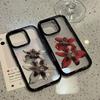 Capa de Celular de Luxo com Estampa de Flor de Lírio e Orquídea para IPhone 16 15 14 13 12 11 Pro Max XS XR X 17 Air 7 8 Plus SE 2020 Capa à Prova de Choque