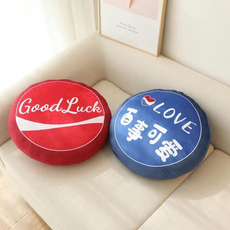 Creative Pillow Coca Cola Sprite Beverage Cushion Window Cushion Bedroom Cushion Tatami Mat Household Round Cushion
