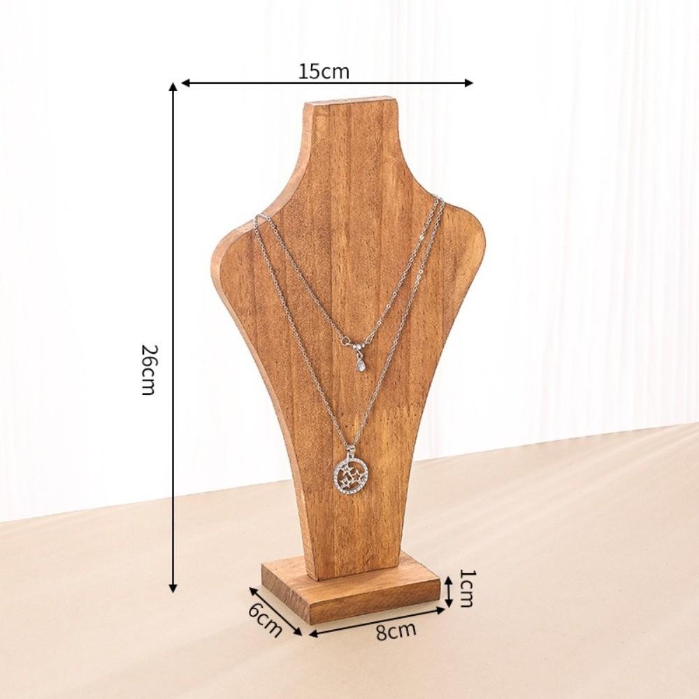 Hanging Shelf Necklace Display Stand Walnut Wood Mannequin Necklace Display Rack Jewelry Rack