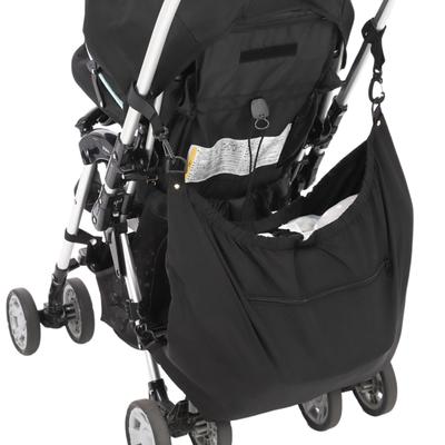 CocoPon Stroller Underbag [Convenient Zippered Storage Pocket & Transforms Into a Tote Bag] Stable Tote Bag, Large Capacity 24L (Black)