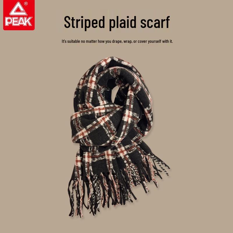 Women s High-End Houndstooth Tassel Winter Scarf - Versatile Neck Warmer One Size