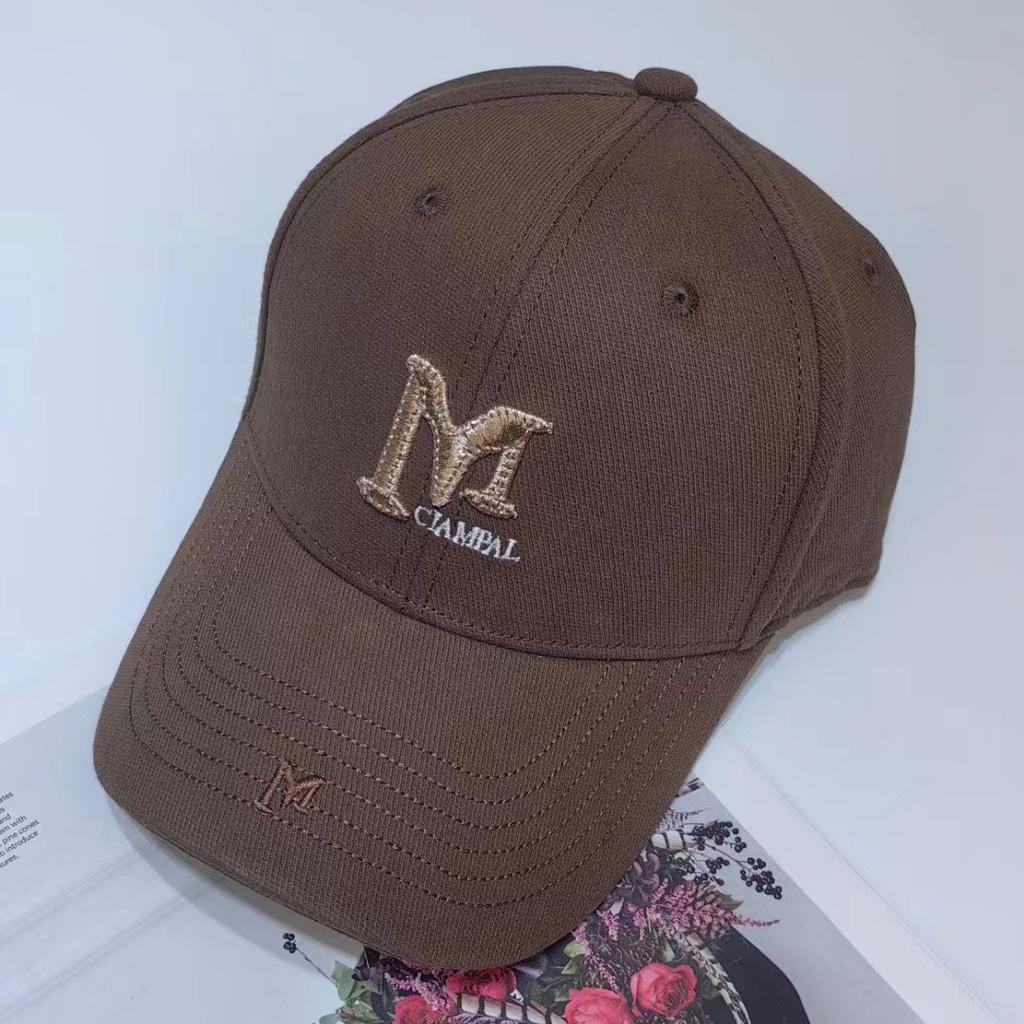 Fashion Hat Korean version three-dimensional embroidery letter M hard top baseball cap children spring and summer new fashion show face small peaked c