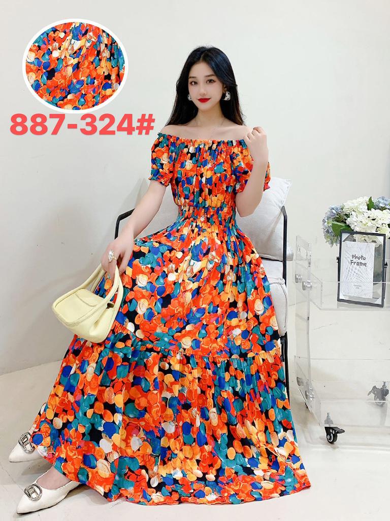Seaside vacation beach dress cotton floral dress female shabahemi muslim