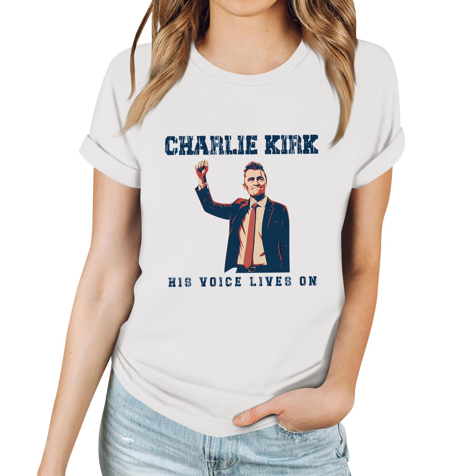 

Женская повседневная футболка с принтом, пуловер с круглым вырезом, топ с короткими рукавами S белый