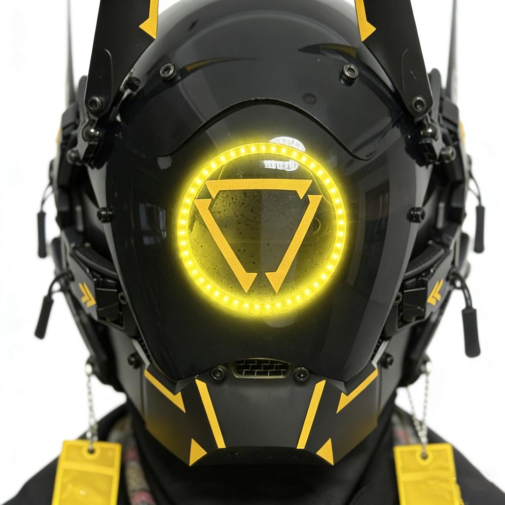 Cyberpunk Commander COS Helmet, Mechanical Armor, Technological Bar Gathering led Mask, Robot Mask