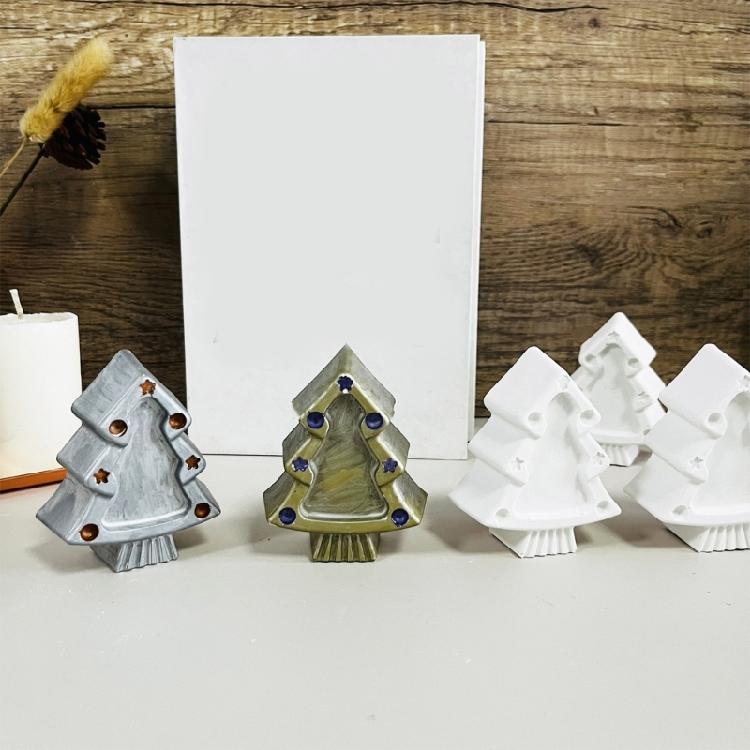 Candle Molds 8 Cavities Christmas Tree Silicone Molds Ornament Baking Molds Handmade Plaster Molds Castings Molds