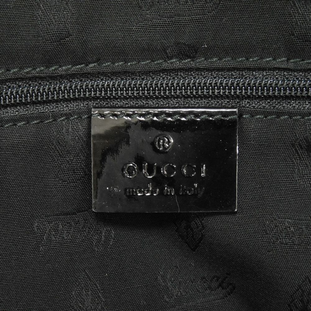 Used 9539 Jolly Tote 211971 7924 Patent Enamel Black GG Canvas Beige Unisex from Japan AUTHENTIC