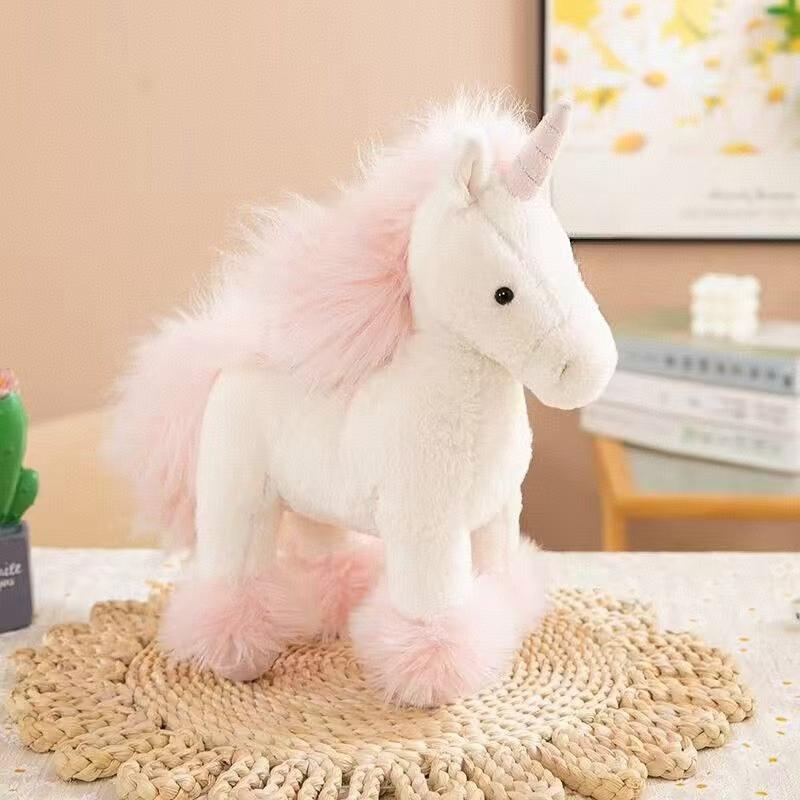 Cute Real Life Horse Unicorn Plush Dolls Stuffed Animal High Quality Realistic Pony Plush Toy Classic Birthday Gift For Children