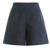 Shop   Women Linen Back Banding Shorts Brown Pic Wpt 1395