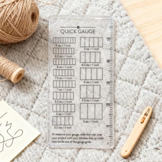 Yousheng Quick Knitted Measuring Ruler Double-Sided Scale Stitch Calculator Needle Gauges Knitting Tool Measurement Accuracy Gauge