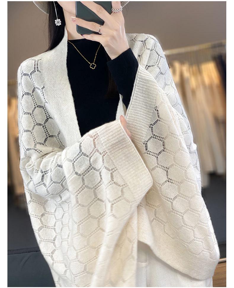 Skin-Friendly Wool Knit Hollow Shawl Scarf Cloak - Autumn/Winter Collection