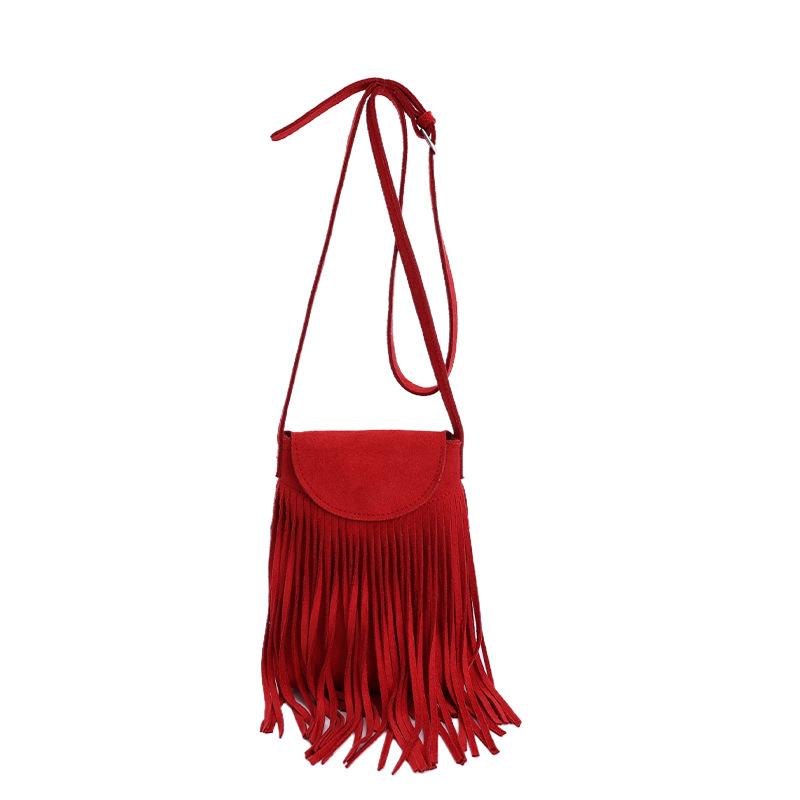 New Tassel Mobile Phone Bag Retro Trend Shoulder Crossbody Small Square Bag Spring and Summer Fashion Women's Bag
