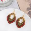Indian Jhumka Zircon Vintage Bell Tassel Earring Boho Antique Ethnic copper Plated Drop Hanging Earrings For Women Pendientes