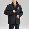 Skechers Colorful Casual Series Letter Zipper Stand Collar Sports Jacket Men jackets Carbon-Black L423M123-0018