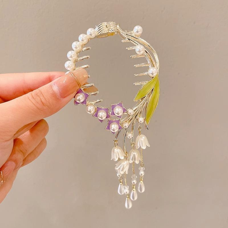 

Изысканная заколка для волос с кисточкой и цветком циркона, модная блестящая женская элегантная заколка для волос с высоким конским хвостом, пластина для волос, артефакт