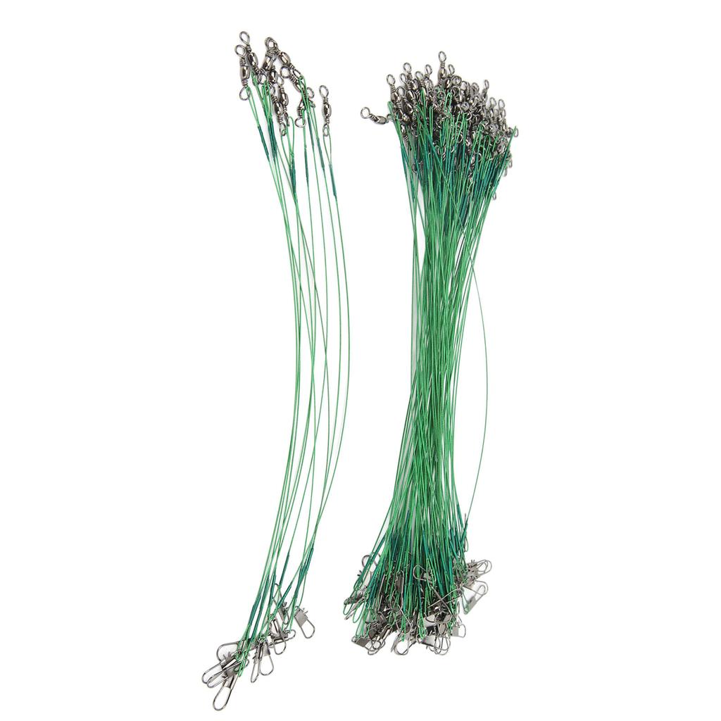 100PCS Fishing er Swivels Snap Anti Corroison Hard Steel Wire er for Saltwater 20cm  7.9in