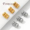 7.5mm*5.6mm 18K Gold Plated Hollow Spacer Beads For Jewelry Making,Separators For Bracelet Accessories,Metal Beads,Necklace Bead