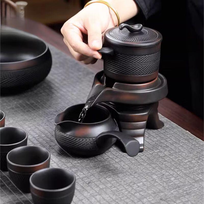 Qianyu Rotating Stone Mill Purple Clay Kung Fu Tea Set