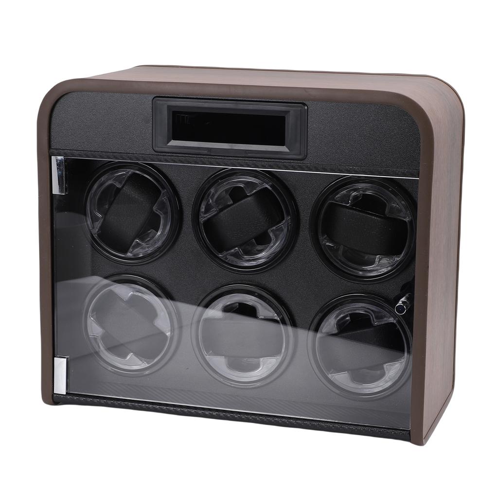 Watch Winder Quiet 6 Slot Watch Winder Box with   LED Colorful Light for Automatic Watches Mechanical Watches