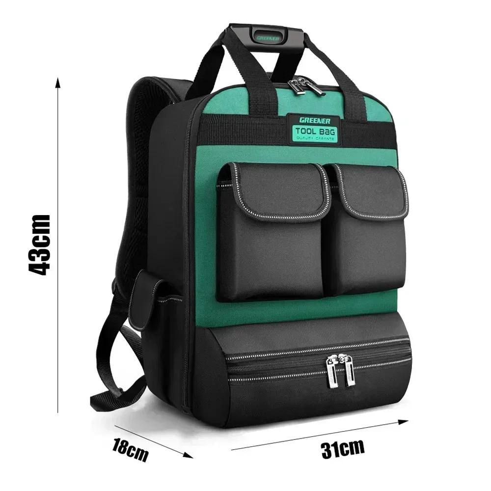 Men's Canvas Multifunction Tool Backpack Durable Portable Shoulder Bag for Electricians Carpenter Pouch Repair Work