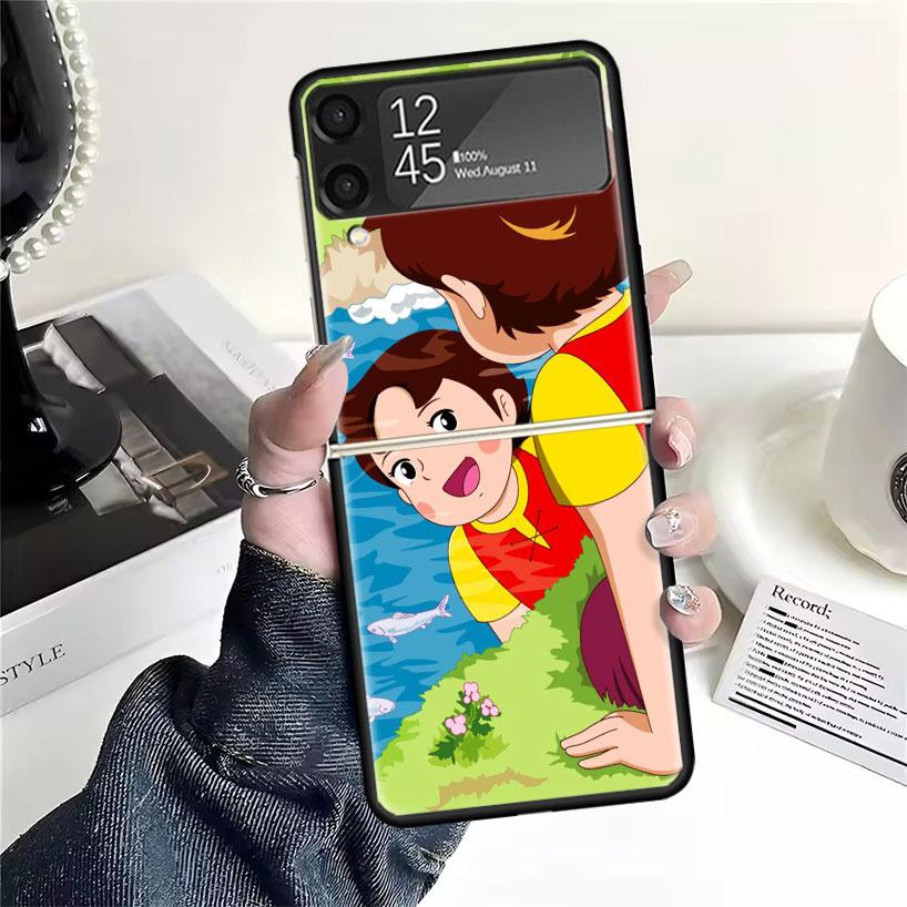 Heidi Niedliche Cartoon Hüllen Für Samsung Galaxy Z Flip 4 5 6 7 3 Z Flip7 Flip6 Flip4 Flip5 Flip3 5G Harte Stoßfeste Fundas Hülle