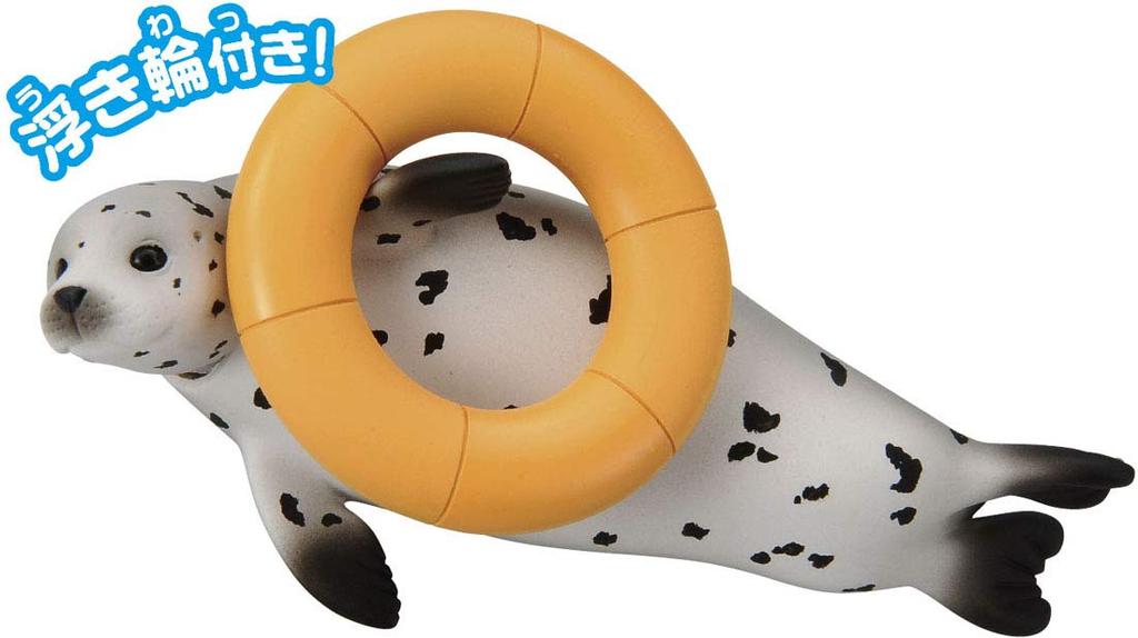 Takara Tomy Spotted Seal Animal Dinosaur Realistic Moving Figure Toy for Ages 3 and Meets Toy Safety ST Mark Certified "ANIA AS-22 (Floating Version)"