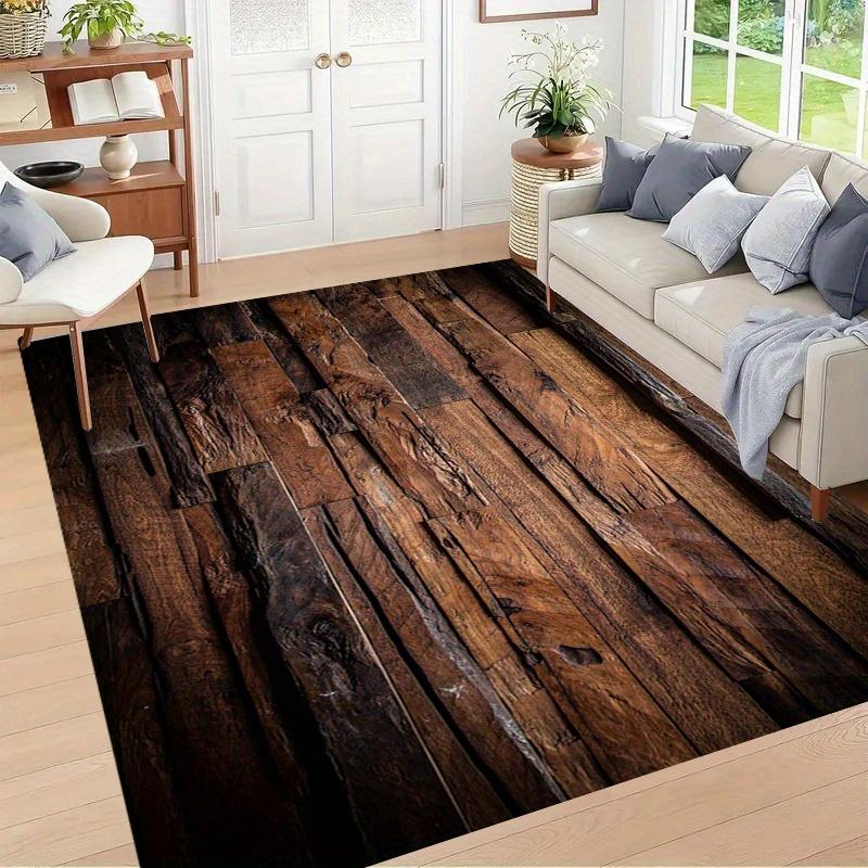

Rustic Beige Brown Wood Grain Living Room Mat Thickened Non Slip Durable Entrance Doormat Porch Home Decor Floor Rug 1PC 40x60cm