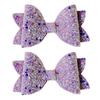 Colorful Hair Accessories for Photoshoots 2Pcs Solid Color Glitter Bow Clip Girls, Double Layer Sparkling Non Slip Clips Children Hairpin, Decorative
