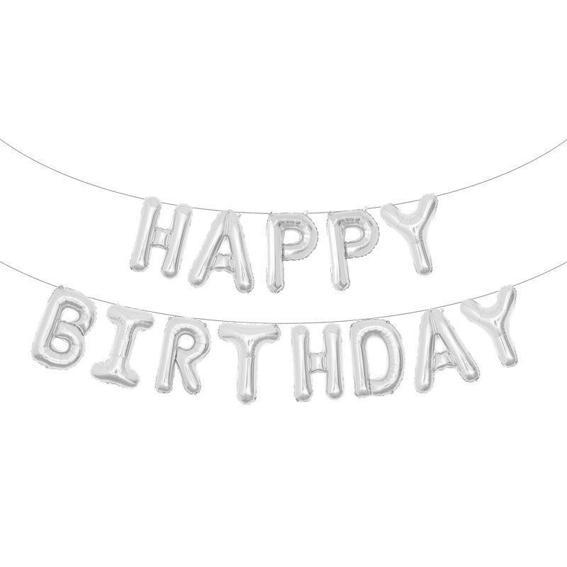 16 Happy Birthday Foil Balloon Set - English Letter Balloons for Kids Birthdays