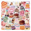 55 Sheets Cartoon Birthday Cake Graffiti Stickers - Waterproof for Notebooks & Luggage