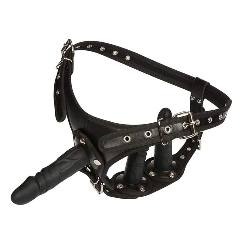 Strap-On with 3 Realistic Dildos  Double Penetrations Lesbians