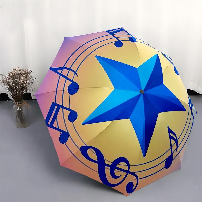 1pc Music Star Umbrella with Plastic Handle,Compact & Stylish,Suitable for All Seasons Ptys26030