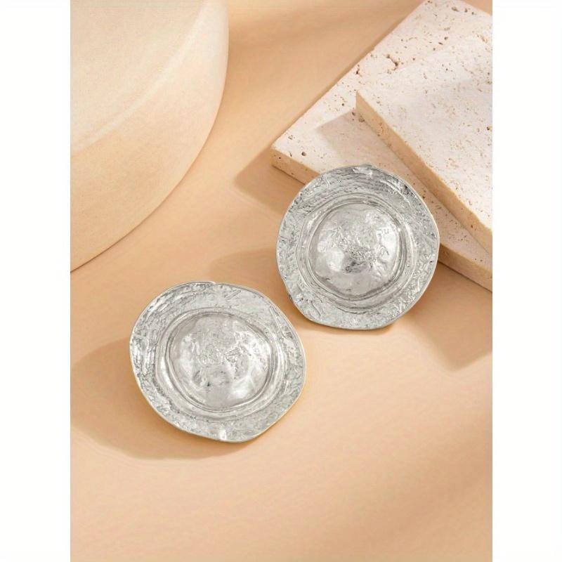 1 Pair Retro Exaggerated Punk Metal Hat Earrings, Minimalist Thick & Unique Gold Earrings, Suitable for Women's Daily and Party Wear